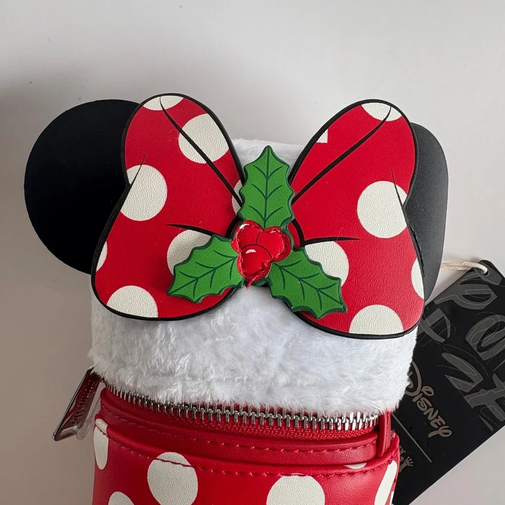 Loungefly Disney Minnie Cosplay Stocking Crossbody Bag Minnie Mouse Red Dots NEW